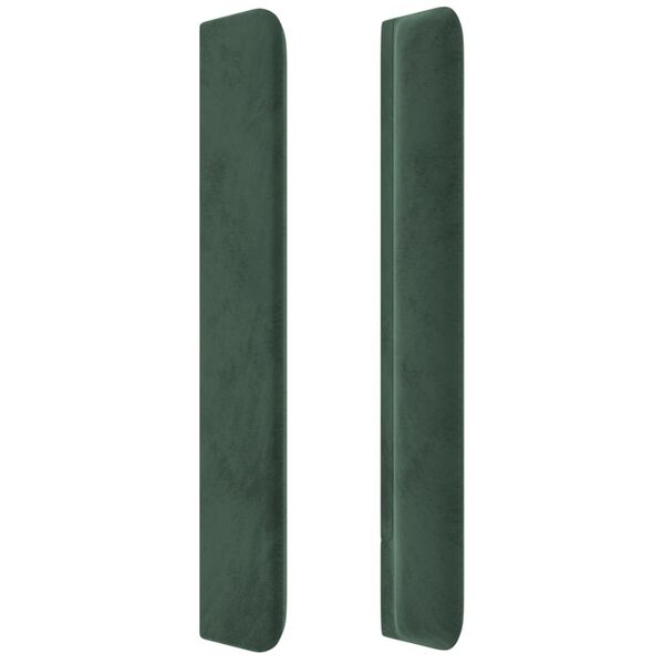 vidaXL T&ecirc;te de lit avec oreilles Vert fonc&eacute; 183x16x118/128 cm Velours