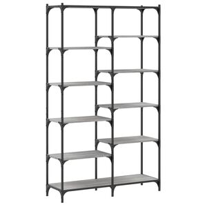 vidaXL Biblioth&egrave;que sonoma gris 100x32x170 cm bois d'ing&eacute;nierie et fer