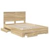vidaXL Cadre de lit Ch&ecirc;ne Sonoma 140 x 190 cm Bois d'ing&eacute;nierie