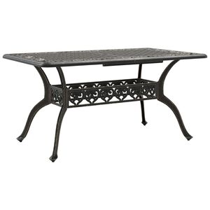 vidaXL Table de jardin bronze 150x90x72 cm aluminium coul&eacute;