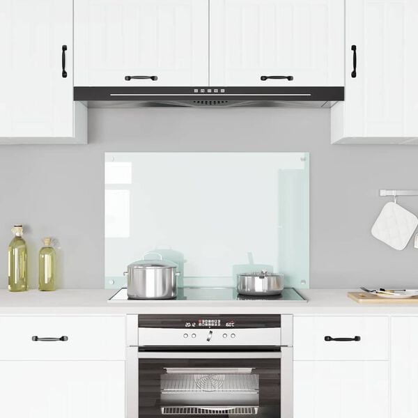 vidaXL Dosseret de cuisine Blanc 90x60 cm Verre tremp&eacute;