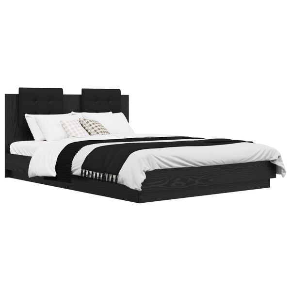 vidaXL Cadre de lit avec t&ecirc;te de lit Bois Ancien 140 x 200 cm