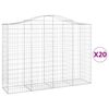 vidaXL Paniers &agrave; gabions arqu&eacute;s 20 pcs 200x50x140/160 cm Fer galvanis&eacute;