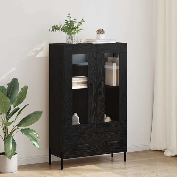 vidaXL Haut Armoire avec tiroir Corona Chêne noir 69,5 x 31 x 115 cm