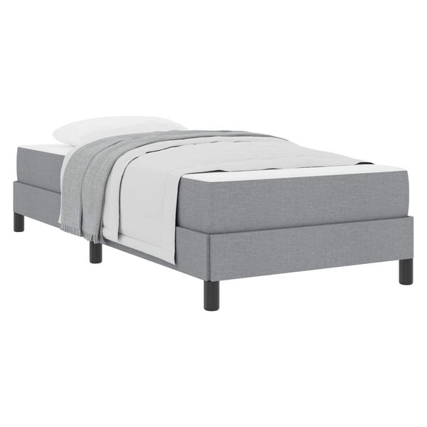 vidaXL Lit &agrave; ressorts avec matelas Gris clair 90 x 190 cm tissu
