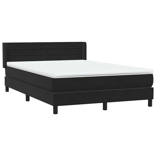 vidaXL Sommier &agrave; lattes de lit avec matelas noir 160x210 cm velours