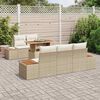 vidaXL Ensemble de canap&eacute; de jardin 6 pcs Beige Poly rotin