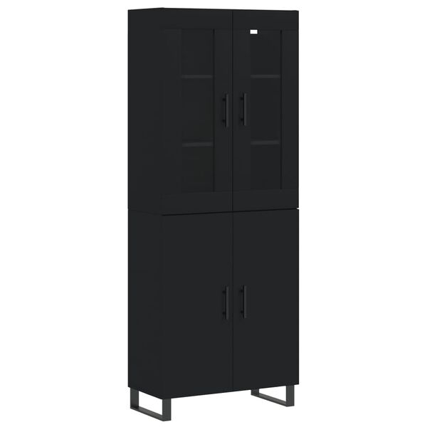 vidaXL Buffet haut Noir 69,5x34x180 cm Bois d'ing&eacute;nierie