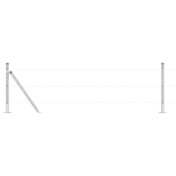 vidaXL Poteaux de clôture 13 pcs Argent Ø32mm 70 cm Acier galvanisé