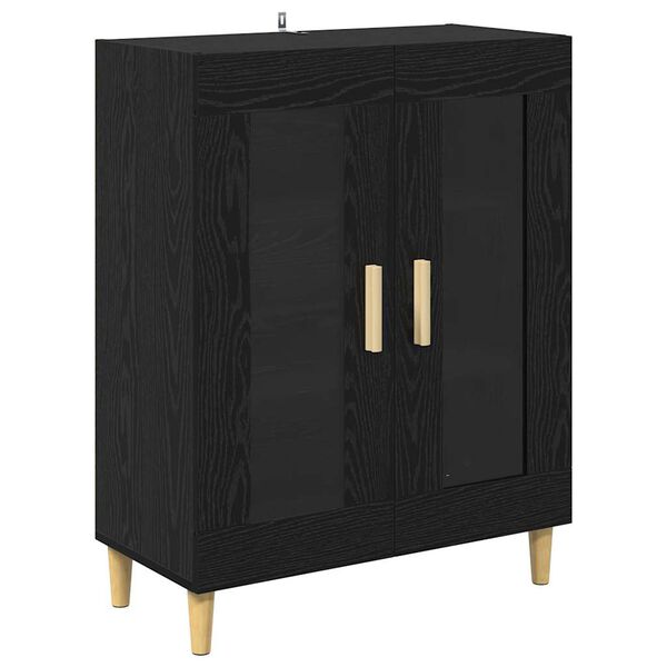 vidaXL Buffet Ch&ecirc;ne noir 69,5 x 34 x 90 cm Bois d'ing&eacute;nierie