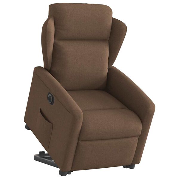 vidaXL Fauteuil inclinable &eacute;lectrique marron tissu