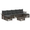 vidaXL Ensemble de canap&eacute; de jardin 8 pc Gris polyrotin