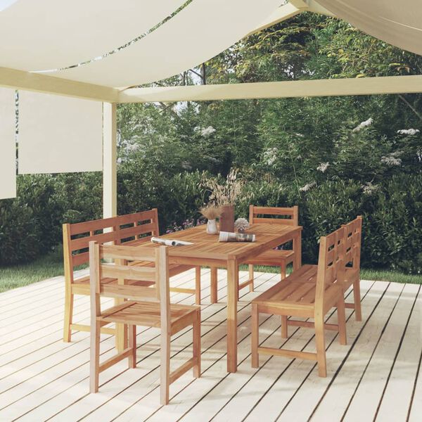 vidaXL Ensemble &agrave; manger de jardin 5pcs Bois de teck massif