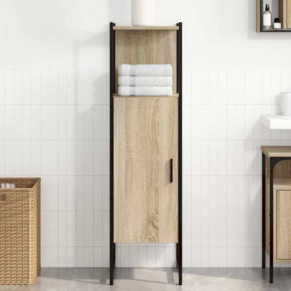 vidaXL Cabinet de salle de bain avec &eacute;tag&egrave;re Beige 33 x 33 x 120,5 cm