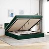 VidaXL Cadre de lit ottoman avec matelas vert fonc&eacute; 160x200 cm velours