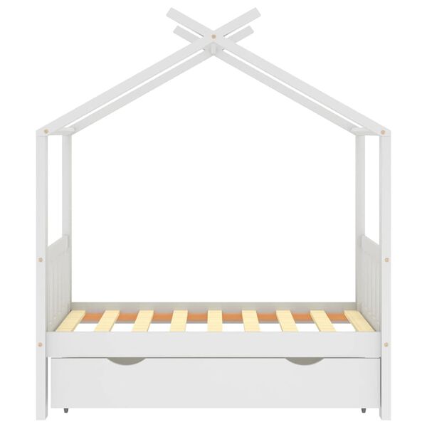 vidaXL Cadre de lit enfant avec tiroir blanc pin massif 70x140 cm