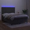 vidaXL Sommier &agrave; lattes de lit avec matelas LED Gris fonc&eacute; 140x200 cm