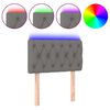 vidaXL T&ecirc;te de lit &agrave; LED Gris fonc&eacute; 80x7x78/88 cm Tissu