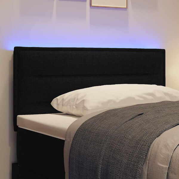 vidaXL T&ecirc;te de lit LED avec bandes LED Noir 100 cm tissu