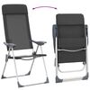 vidaXL Chaise pliante de camping lot de 2 Noir Aluminium