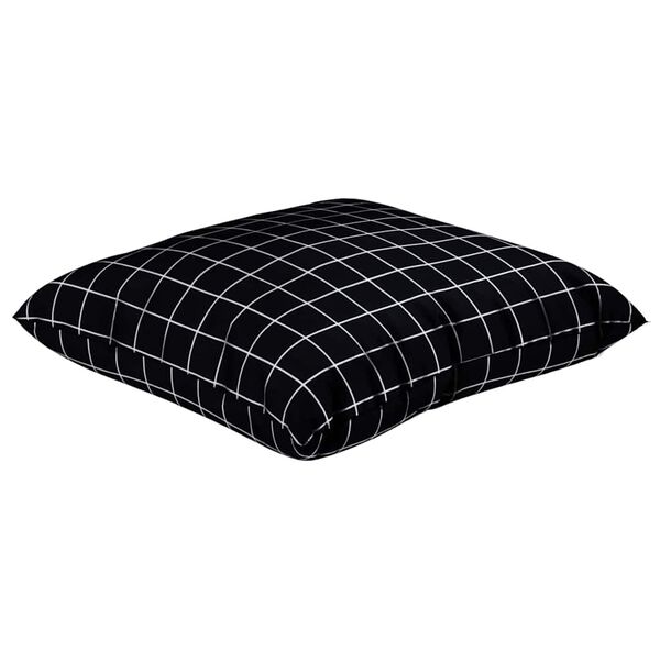 vidaXL Coussins &Eacute;parpill&eacute;s &Agrave; carreaux 4 pcs Carreaux Noirs 50 x 50 cm
