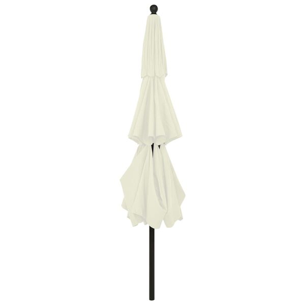 vidaXL Parasol de jardin &agrave; 3 niveaux avec m&acirc;t en aluminium sable 3,5 m