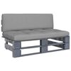 vidaXL Canap&eacute; central palette de jardin Gris Bois de pin impr&eacute;gn&eacute;