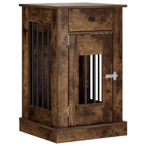 vidaXL Meuble de cage pour chien Ch&ecirc;ne fum&eacute; 50 x 47,5 x 80 cm