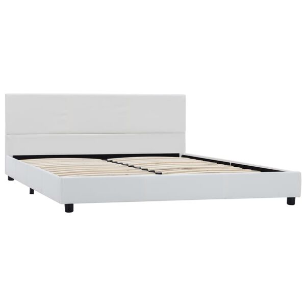 vidaXL Cadre de lit sans matelas blanc similicuir 140x200 cm