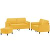 vidaXL Ensemble de canap&eacute;s 3 pcs coussins d&eacute;coratifs et coussins Jaune