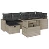 vidaXL Salon de jardin avec coussins 7 pcs gris clair r&eacute;sine tress&eacute;e