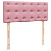 vidaXL Sommier &agrave; lattes de lit avec matelas rose 120x190 cm velours