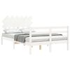 vidaXL Cadre de lit sans matelas blanc bois massif