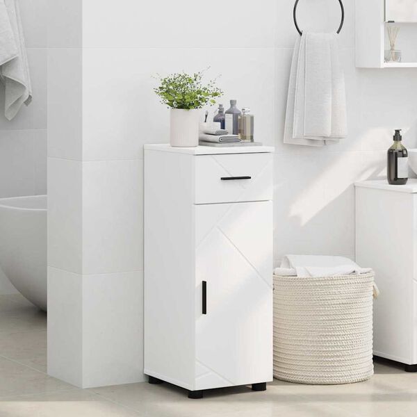 vidaXL Cabinet de salle de bain avec tiroir Blanc 30 x 35 x 80 cm