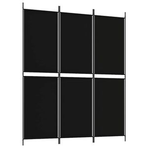 vidaXL Cloison de s&eacute;paration 3 panneaux Noir 150x180 cm Tissu