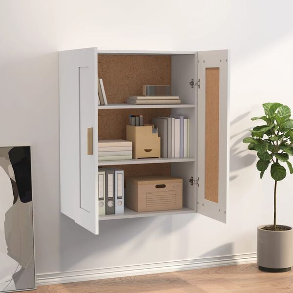 vidaXL Armoire murale blanc 69,5x32,5x90 cm bois d'ing&eacute;nierie