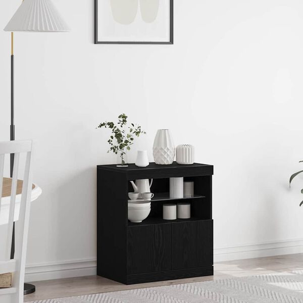 vidaXL Buffet Noir 60 x 37 x 67 cm Bois d'ingénierie