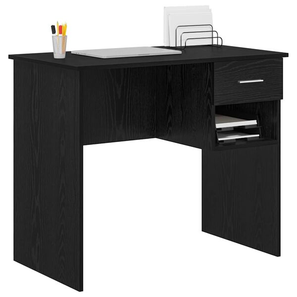 vidaXL Bureau Chêne noir 90 x 49.5 x 75 cm Bois d'ingénierie
