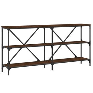 vidaXL Table console ch&ecirc;ne marron 160x30x75cm bois d'ing&eacute;nierie et fer