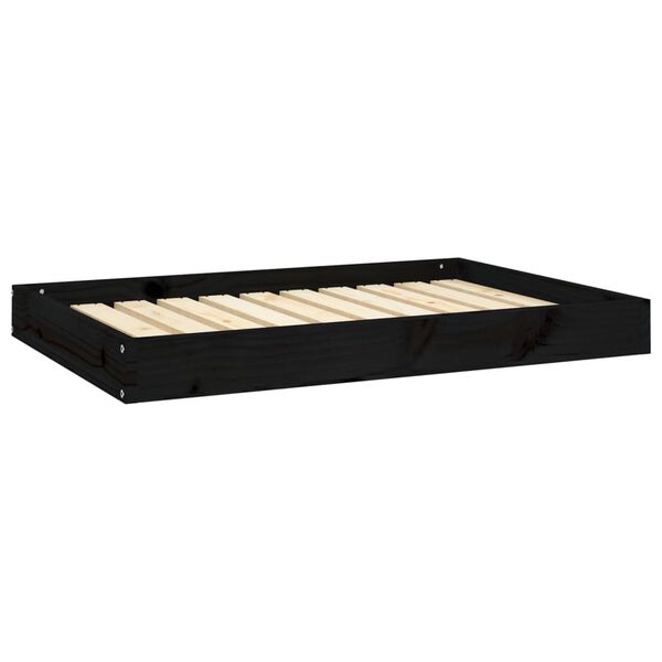 vidaXL Lit pour chien Noir 91,5x64x9 cm Bois de pin solide