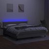 vidaXL Sommier &agrave; lattes de lit matelas LED Gris clair 160x200 cm Tissu