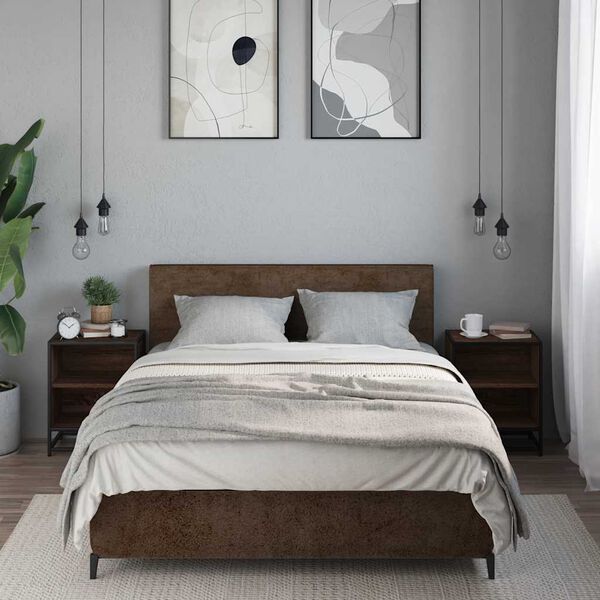 vidaXL Tables de chevet 2 pcs chêne marron bois d'ingénierie et métal