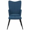 vidaXL Chaise de relaxation avec tabouret Bleu Tissu