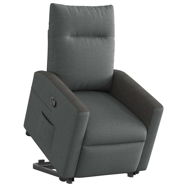 vidaXL Fauteuil inclinable Gris fonc&eacute; Tissu