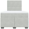 vidaXL Sommier &agrave; lattes de lit et matelas Gris clair 120x200cm Velours