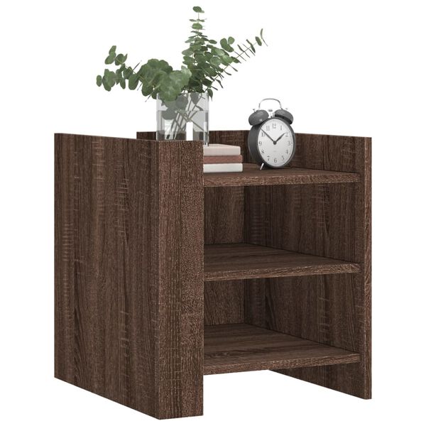 vidaXL Table de chevet ch&ecirc;ne marron 45x50x50 cm bois d&rsquo;ing&eacute;nierie