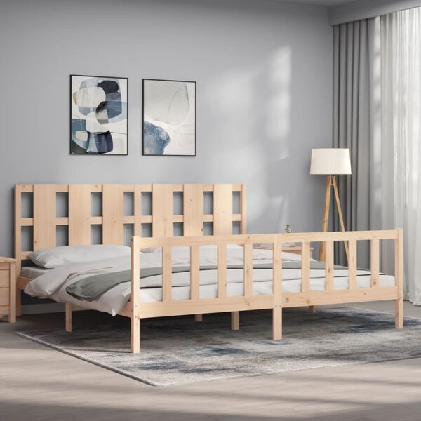 vidaXL Cadre de lit sans matelas bois de pin massif
