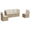 vidaXL Salon de jardin avec coussins 5 pcs beige r&eacute;sine tress&eacute;e