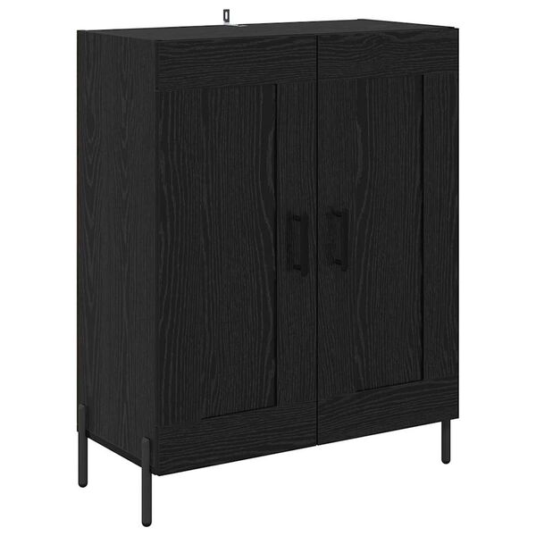 vidaXL Buffet Ch&ecirc;ne noir 69,5 x 34 x 90 cm Bois d'ing&eacute;nierie et fer