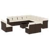 vidaXL Salon de jardin avec coussins 14 pcs marron r&eacute;sine tress&eacute;e